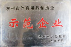 杭州市体育用品制造业示范企业